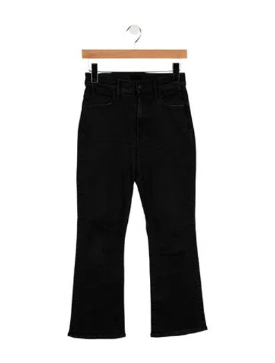 Pre-owned Mother High-rise Flared Jeans In Black