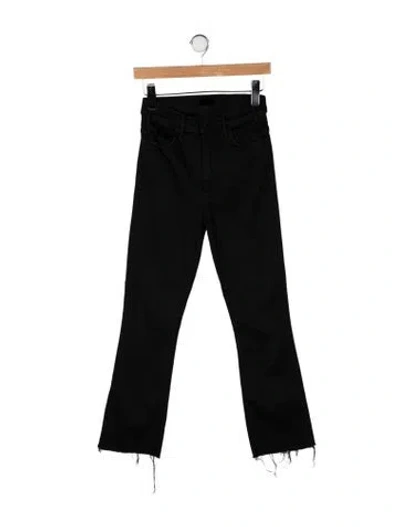Pre-owned Mother High-rise Flared Jeans In Black
