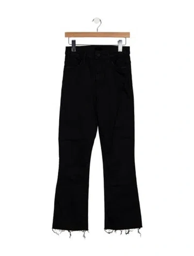 Pre-owned Mother High-rise Flared Jeans In Black