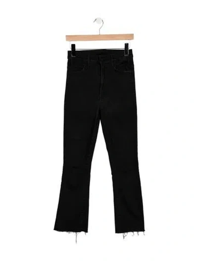 Pre-owned Mother High-rise Flared Jeans In Black