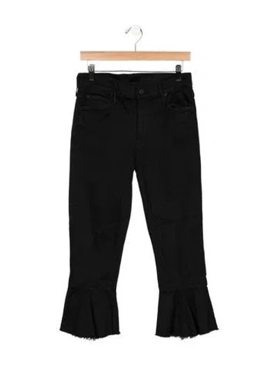 Pre-owned Mother High-rise Flared Jeans In Black