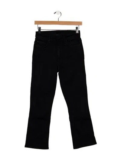 Pre-owned Mother High-rise Flared Jeans In Black