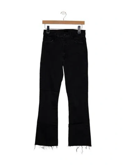 Pre-owned Mother High-rise Flared Jeans In Black