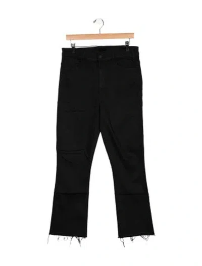 Pre-owned Mother High-rise Flared Jeans In Black