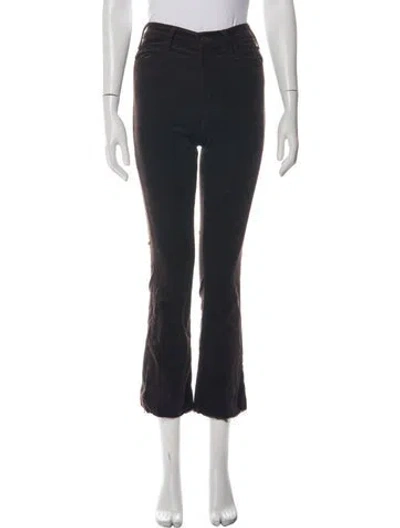 Pre-owned Mother High-rise Flared Jeans In Black