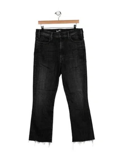 Pre-owned Mother High-rise Flared Jeans In Black