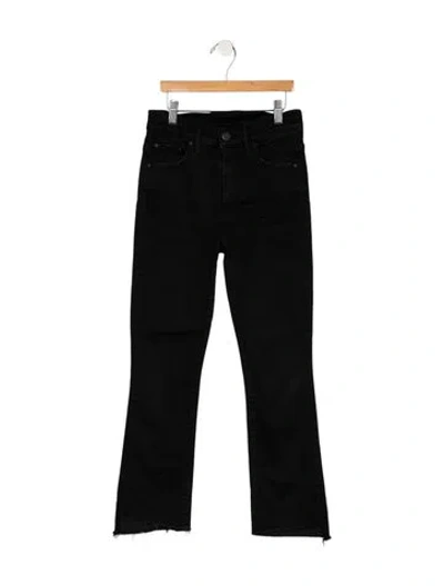 Pre-owned Mother High-rise Flared Jeans In Black
