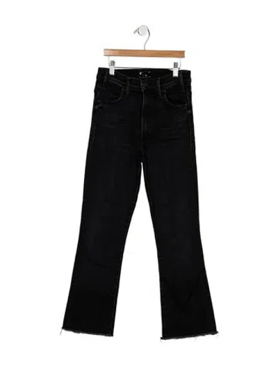 Pre-owned Mother High-rise Flared Jeans In Black