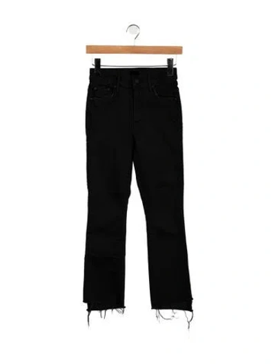 Pre-owned Mother High-rise Flared Jeans In Black