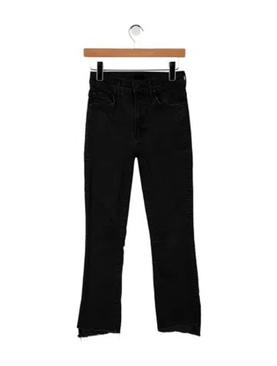 Pre-owned Mother High-rise Flared Jeans In Black