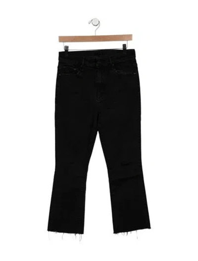 Pre-owned Mother High-rise Flared Jeans In Black