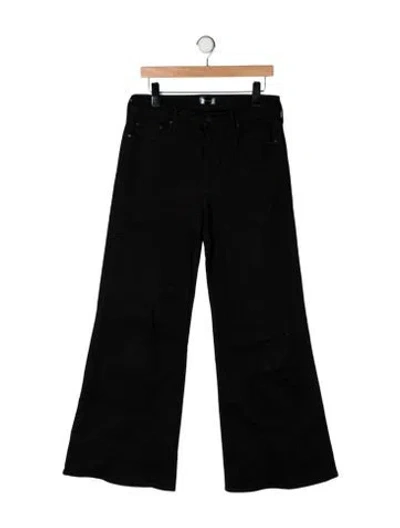 Pre-owned Mother High-rise Flared Jeans In Black
