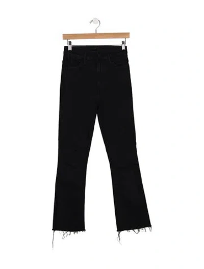 Pre-owned Mother High-rise Flared Jeans In Black