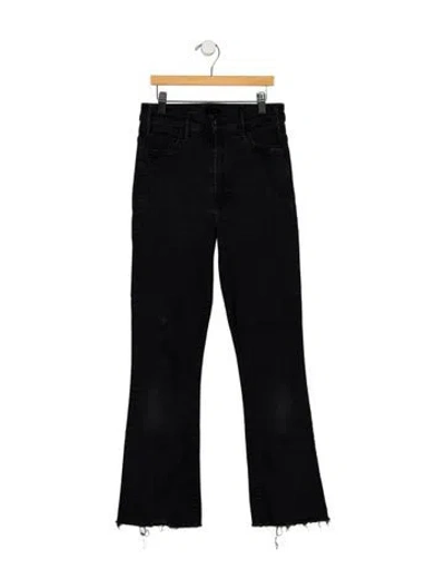 Pre-owned Mother High-rise Flared Jeans In Black