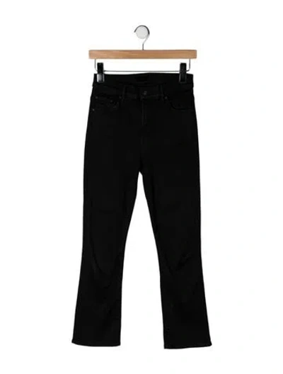 Pre-owned Mother High-rise Flared Jeans In Black