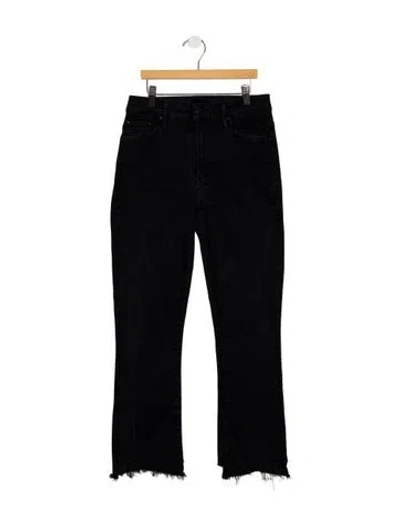 Pre-owned Mother High-rise Flared Jeans In Black
