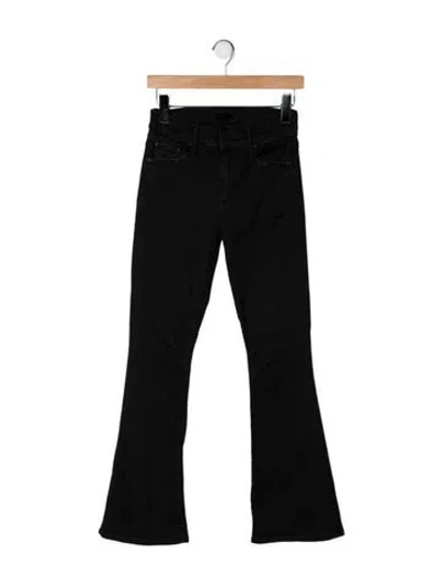 Pre-owned Mother High-rise Flared Jeans In Black