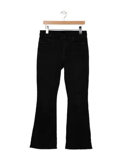 Pre-owned Mother High-rise Flared Jeans In Black