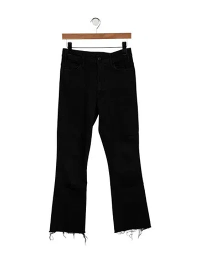 Pre-owned Mother High-rise Flared Jeans In Black