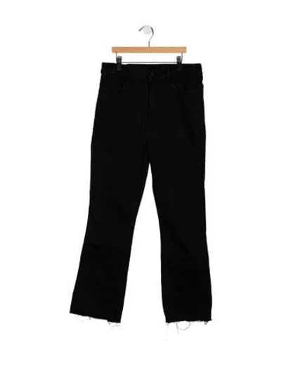 Pre-owned Mother High-rise Flared Jeans In Black