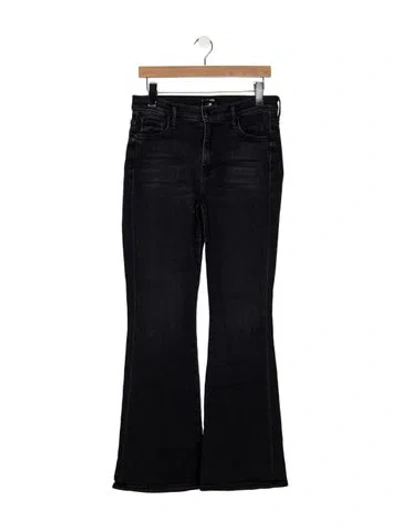 Pre-owned Mother High-rise Flared Jeans In Black