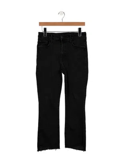 Pre-owned Mother High-rise Flared Jeans In Black
