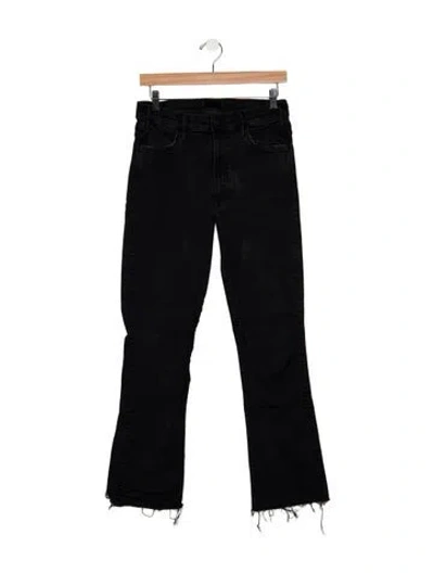 Pre-owned Mother High-rise Flared Jeans In Black