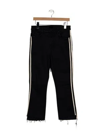 Pre-owned Mother High-rise Flared Jeans In Black/white