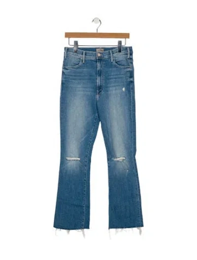 Pre-owned Mother High-rise Flared Jeans In Blue