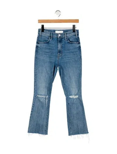 Pre-owned Mother High-rise Flared Jeans In Blue