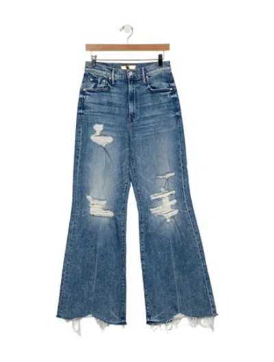 Pre-owned Mother High-rise Flared Jeans In Blue