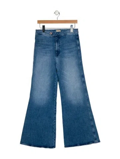 Pre-owned Mother High-rise Flared Jeans In Blue