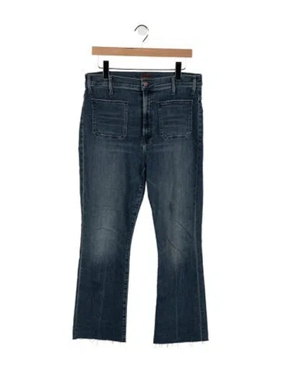Pre-owned Mother High-rise Flared Jeans In Blue