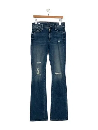 Pre-owned Mother High-rise Flared Jeans In Blue