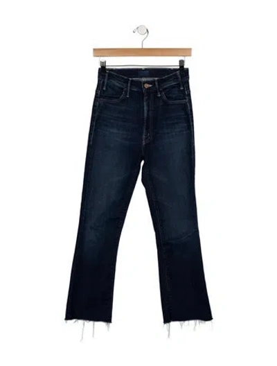 Pre-owned Mother High-rise Flared Jeans In Blue