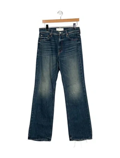 Pre-owned Mother High-rise Flared Jeans In Blue