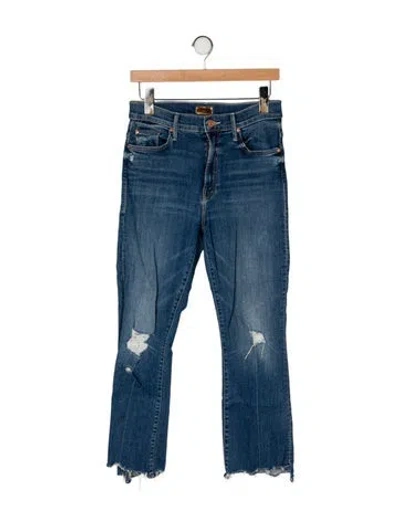 Pre-owned Mother High-rise Flared Jeans In Blue