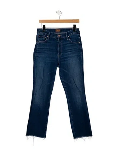 Pre-owned Mother High-rise Flared Jeans In Blue