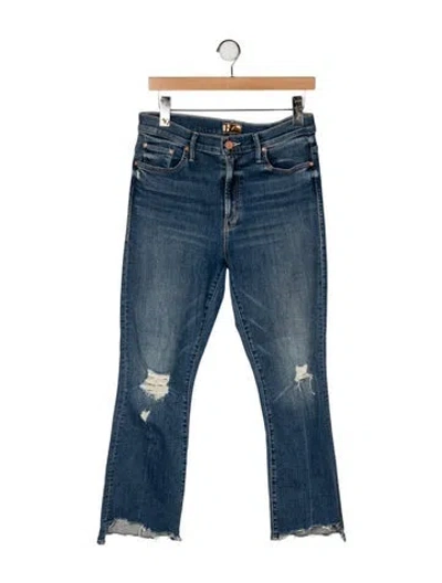 Pre-owned Mother High-rise Flared Jeans In Blue