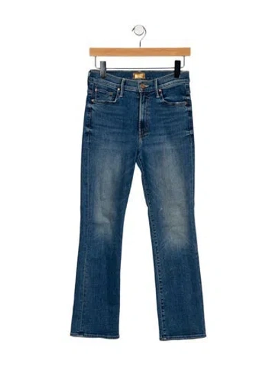 Pre-owned Mother High-rise Flared Jeans In Blue