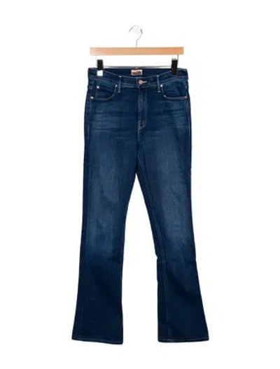 Pre-owned Mother High-rise Flared Jeans In Blue