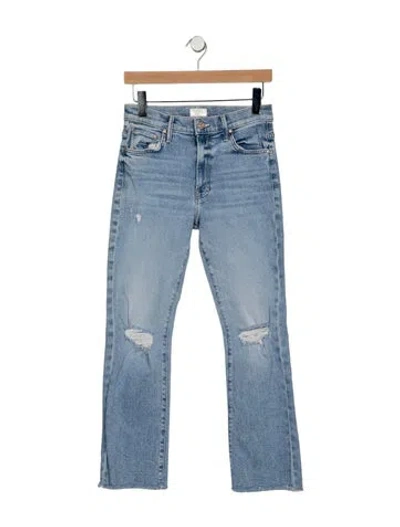 Pre-owned Mother High-rise Flared Jeans In Blue
