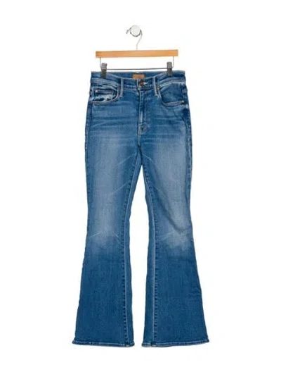 Pre-owned Mother High-rise Flared Jeans In Blue
