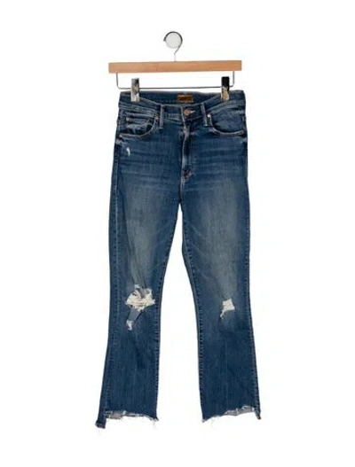 Pre-owned Mother High-rise Flared Jeans In Blue
