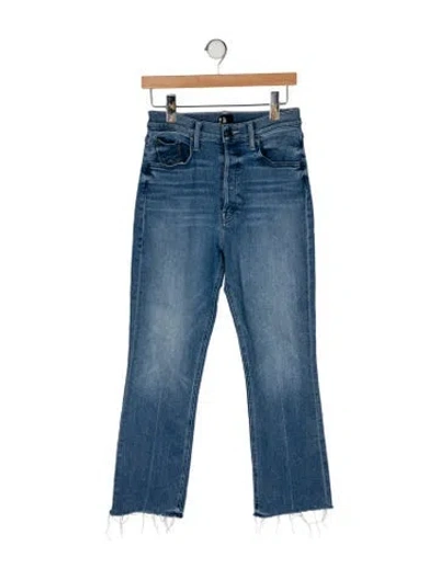 Pre-owned Mother High-rise Flared Jeans In Blue