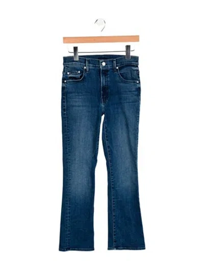 Pre-owned Mother High-rise Flared Jeans In Blue
