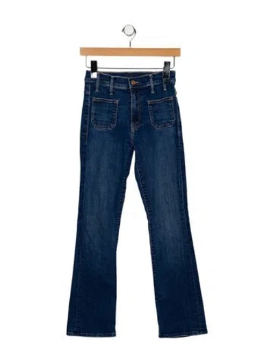 Pre-owned Mother High-rise Flared Jeans In Blue