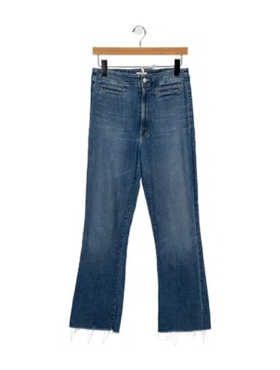 Pre-owned Mother High-rise Flared Jeans In Blue