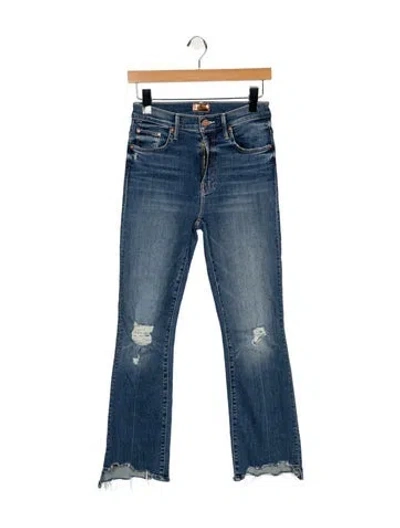 Pre-owned Mother High-rise Flared Jeans In Blue