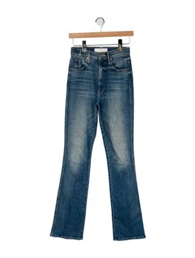 Pre-owned Mother High-rise Flared Jeans In Blue